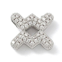 Водолей Подвески из латуни с микропаве из прозрачных кубических цирконий в виде двенадцати созвездий, без кадмия и без свинца, долговечный, стойки покрытие, платина, Водолей, 11.5x13x5 мм, отверстие : 3x2 мм