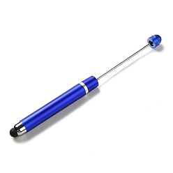 Средно-синий Стилус для сенсорного экрана из АБС-пластика, железная ручка из бисера, для персонализированной ручки своими руками с ювелирной бусинкой, светло-синий, 148x10 мм