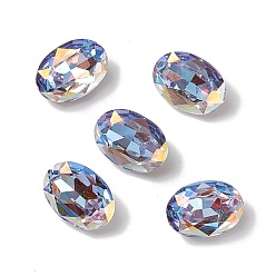 Александрит Светлая гальваническая пластина в стиле ab k9 стеклянные кабошоны со стразами, задние и задние, граненые, овальные, александрит, 14x10x5 мм