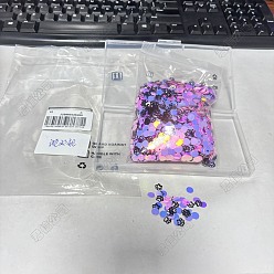(52) Непрозрачная лаванда 100g пластиковые блестки бусины, шитье ремесленных украшений, след собаки и плоский круглый, разноцветные, 6~6.5x6.5~7x0.2~0.3 мм