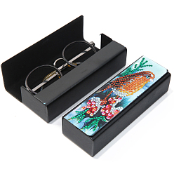 Bird DIY Imitation Leather Eyeglass Case Diamond Painting Kits, Including Resin Rhinestones, Pen, Tray & Glue Clay, Bird Pattern, 160x54x36mm