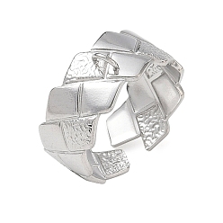 Stainless Steel Color Rhombus 304 Stainless Steel Finger Rings Components, with Loop, Tarnish Free, Stainless Steel Color, 9mm, Hole: 2mm, 19mm