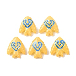 Золотистый Стеклянные эмалевые бусины ручной работы, бусины ручной работы, рыба с руной, окрашенная и подогревом, золотые, 21.5x20.5x9 мм, отверстие : 1.4 мм