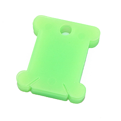 Pale Green PP Plastic Thread Winding Boards, for Cross-Stitch, Bone, Pale Green, 40x36mm