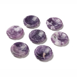 Lilac Jade Natural Lilac Jade Worry Stones, Flower Shape, 37.5~38x38x7~7.5mm
