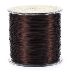 Brown Flat Japanese Crystal Elastic Stretch Thread, for Bracelets Gemstone Jewelry Making Beading Craft, Brown, 0.5mm, about 328 yards(300m)/roll