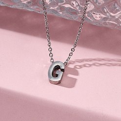 Letter G 304 подвесные из нержавеющей стали ожерелья, буквы, Буква G, 15.94 дюйм(40.5см)~16.14 дюйм(41см)+54мм удлинитель, буквы: 10x6.5x4 мм.