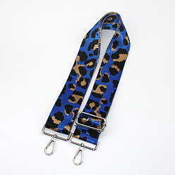 Royal Blue Leopard Print Pattern Polyester Adjustable Wide Shoulder Strap, with Swivel Clasps, for Bag Replacement Accessories, Platinum, Royal Blue, 80~130x5cm
