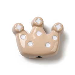 Цвет Древесины Эмалевые шарики из сплава, окрашенные распылением, без кадмия и без свинца, корона, деревесиные, 11x14x5 мм, отверстие : 1.4 мм