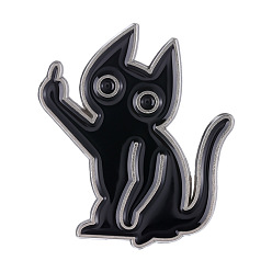 Cat Shape Cartoon Animal Alloy Pin with Middle Finger, Mushroom Frog Clothing Bag Decoration Badge