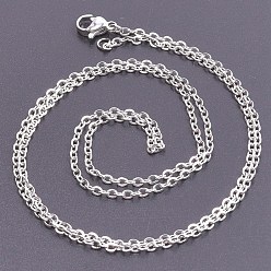 Stainless Steel Color Stainless Steel Cable Chain Necklace Making, for Beadable Necklaces Making, Stainless Steel Color, 60cm