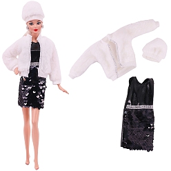 Белый Плюшевая куртка и платье, наряды для кукол из ткани, комплект одежды в стиле кэжуал, аксессуары для переодевания кукол-девочек, белые, 270~290 мм