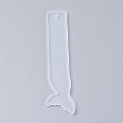 White Silicone Bookmark Molds, Resin Casting Molds, Fish Tail, White, 143x35x4.5mm, Inner Diameter: 140x33mm