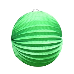 Spring Green 3D Round Paper Lantern, for Nursery Garden Christmas Halloween Party Decoration, Spring Green, 240mm