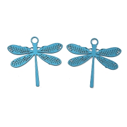 Темно-Голубой Аэрозольная краска 430 подвески из нержавеющей стали, стрекоза, глубокое синее небо, 14x15x0.3 мм, отверстие : 1.2 мм