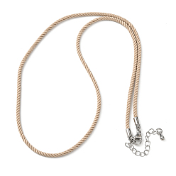 Белый Навахо 2мм круглый нейлоновый миланский шнур для изготовления ожерелья, с латунными выводами и 303 застежками из лобстера из нержавеющей стали, цвет нержавеющей стали, навахо белый, 18.50~18.70 дюйм (47~47.5 см)