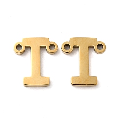 Letter I Ion Plating(IP) 304 Stainless Steel Connector Charms, Letter, Letter I, 10x9x1.5mm, Hole: 1.2mm