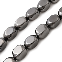 Металлическо-черное Гальванопокрытие Стеклянные бусины с гальваническим покрытием , самородки, покрытие черного цвета металла, 11x7x7 мм, отверстие : 1 мм, около 38 шт / нитка, 16.54'' (42 см)