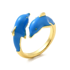 Темно-Голубой Манжеты с латунной эмалью, дельфин, стойки покрытие, долговечный, без кадмия и без свинца, реальный 18 k позолоченный, глубокое синее небо, внутренний диаметр: 17 мм