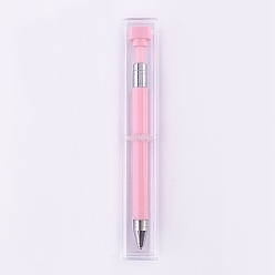 Pink Ручки для дизайна ногтей из акрила и нержавеющей стали со стразами, инструменты для рисования ногтей, ручка для ногтей, розовые, 13.5 см
