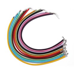 Mixed Color Silk Cord Necklace Making, with Brass Clasps, Mixed Color, 17~18 inch, 5mm