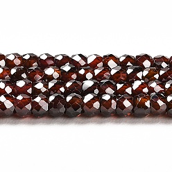 Dark Red Cubic Zirconia Bead Strands, Faceted Rondelle, Dark Red, 3x2mm, Hole: 0.6mm, about 164~172pcs/strand, 14.57~14.88 inch(37~37.8cm)