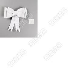 White 2Pcs Foam Bowknot Topper for Cake Decoration, White, 220x210x37mm