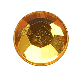 Gold Imitation Taiwan Acrylic Rhinestone Cabochons, Flat Back & Faceted, Horse Eye, Gold, 20x9x3mm, about 500pcs/bag