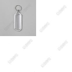 Rectangle 10 акриловые брелки для ключей, с железными кольцами, платина, прямоугольные, 107 мм