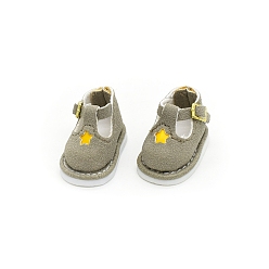 Olive Star Pattern Cloth Doll Shoes, for BJD Doll Accessories, Olive, 30x17mm