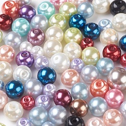 Mixed Color Glass Pearl Beads, Round, Mixed Color, 3~16mm, Hole: 1~1.6mm