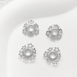 Платина Spacer бисер латунные, звезда, платина, 13x12 мм, отверстие : 4.6 мм