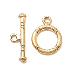 Матовый Золотой Цвет Застежка тоггл из сплава, без кадмия, без никеля и без свинца, кольцо, матовый золотой цвет, 7x20x3 мм, отверстие : 1.6 мм