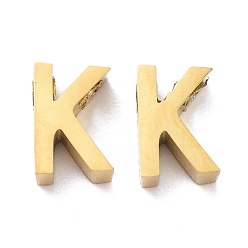 Letter K Ion Plating(IP) 304 Stainless Steel Charms, Alphabet, Golden, Letter.K, 8x5x3mm, Hole: 1.8mm