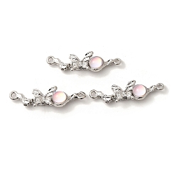 Платина Подвески-бабочки из сплава и розового стекла, без свинца, без кадмии и без никеля, стойки покрытие, платина, 10x34x6 мм, отверстие : 2 мм