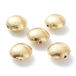 Real 18K Gold Plated Brass Beads, Long-Lasting Plated, Oval, Real 18K Gold Plated, 15x8.5mm, Hole: 1.8mm