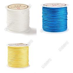 (52) Непрозрачная лаванда 3 рулоны 3 цвета нейлоновый шнур с китайским узлом, нейлоновый шнур для изготовления украшений, разноцветные, 0.8 мм, 38~40 м / рулон, 1 рулон / цвет