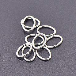 Stainless Steel Color Stainless Steel Jump Rings, Open Jump Rings, Oval, Stainless Steel Color, 18 Gauge, 9.6x6.5x1mm
