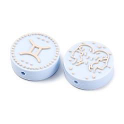 Gemini Twelve Twelve Constellations Food Grade Eco-Friendly Silicone Focal Beads, Gemini, 25mm