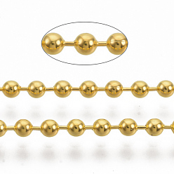 Golden Brass Ball Chains, Long-Lasting Plated, Soldered, with Spool, Cadmium Free & Nickel Free & Lead Free, Golden, 2.3mm, about 301.83 Feet(92m)/roll