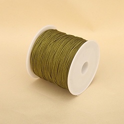 Dark Olive Green 50M Nylon Thread, Chinese Knot Cord, for Jewelry Making, Dark Olive Green, 0.8mm, about 54.68 Yards(50m)/Roll