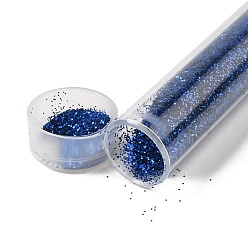 Dark Blue Plastic Glitter Powder Fillers, UV Resin Filler, Epoxy Resin Mold Filling Material, for DIY Resin Craft Making, Dark Blue, 75.5x12mm