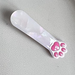 WhiteSmoke Cute Cat Paw Print Cellulose Acetate Aligator Hair Clips, Hair Accessories for Girls, WhiteSmoke, 55mm