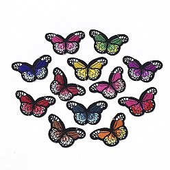 Mixed Color Computerized Embroidery Cloth Iron On/Sew On Patches, Costume Accessories, Appliques, Butterfly, Mixed Color, 33x53.5x1.5mm, about 12colors, 1color/10pcs, 120pcs/bag