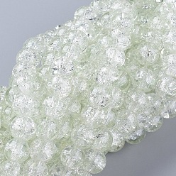 Прозрачный 8 мм круглые стеклянные прозрачные бусины кракле, 8 мм, отверстие : 1.3~1.6 мм, 31.4 дюйм