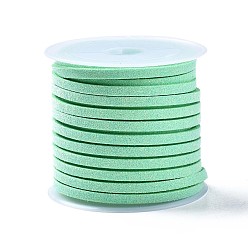 Aquamarine Faux Suede Cord, Faux Suede Lace, Aquamarine, 3x1.5mm, about 5.46 yards(5m)/roll, 25rolls/bag