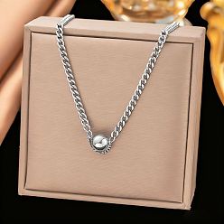 Нержавеющая Сталь Цвет 304 Круглая подвеска из нержавеющей стали, цепочка якорного плетения для женщин, без потускнения, цвет нержавеющей стали, 15.75 дюйм (40 см)