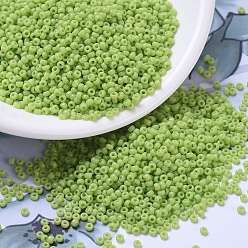 (RR416) Непрозрачный Шартрезский Миюки круглые бусины рокайль, японский бисер, 15/0, (rr 416) непрозрачный шартрез, 15/0, 1.5 мм, отверстие : 0.7 мм, Около 5555 шт / 10 г