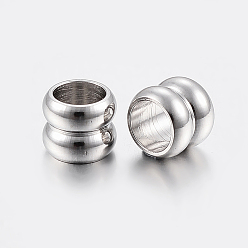 Stainless Steel Color 201 Stainless Steel Beads, Column, Stainless Steel Color, 8x6mm, Hole: 6mm