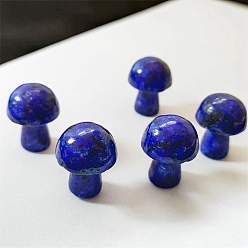 Lapis Lazuli Natural Lapis Lazuli Healing Mushroom Figurines, Reiki Energy Stone Display Decorations, 20mm
